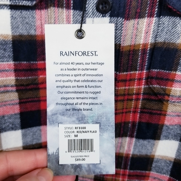 RAINFOREST Flannel Plaid Button Front Shirt NWT - Picture 7 of 11